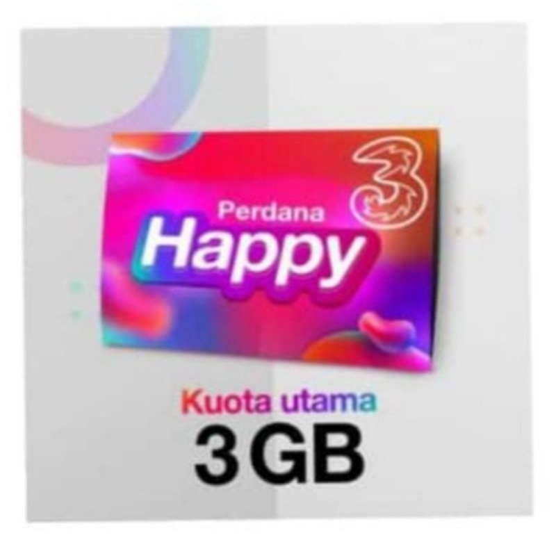 Kartu Perdana Tri 3gb happy