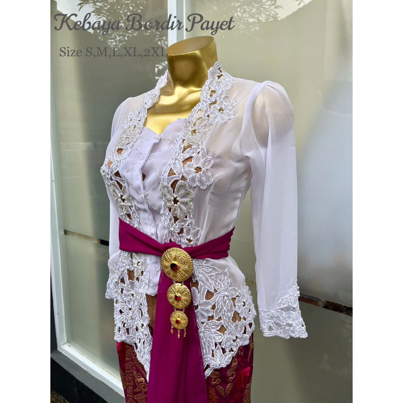 Kebaya bordir payet/ Kebaya bali payet/ Kebaya bordir motif bunga