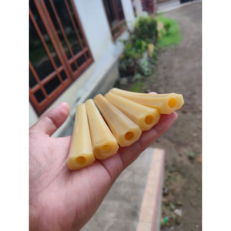 Once pipa rokok tulang sapi model persegi super, lubang multifungsi, 12 cm