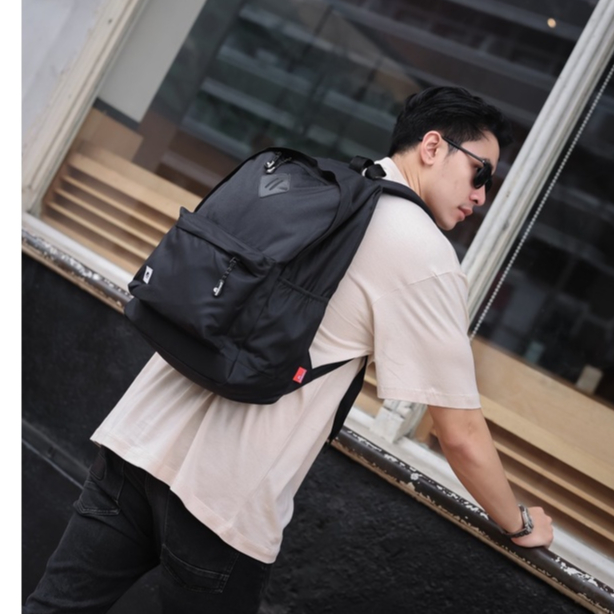 Tas Pria Ransel Laptop Oxford Series - Oxford Black