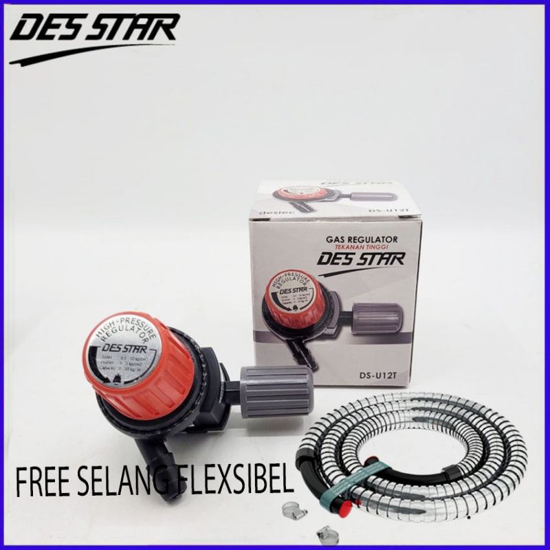 Regulator Gas DESTAR  Des Star DS-U12TM Tekanan Tinggi Meter Non Meter DS-U12T