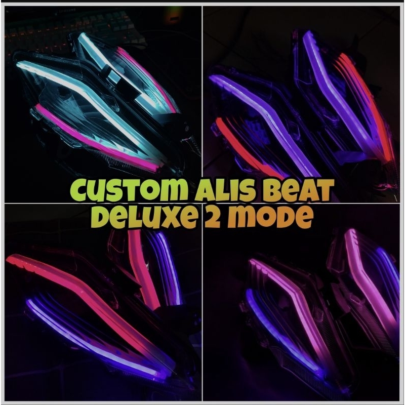 costume alis Beat Deluxe 2021 + Mika Smoke satu set non bintik lampu alis beat deluxe fullset headla