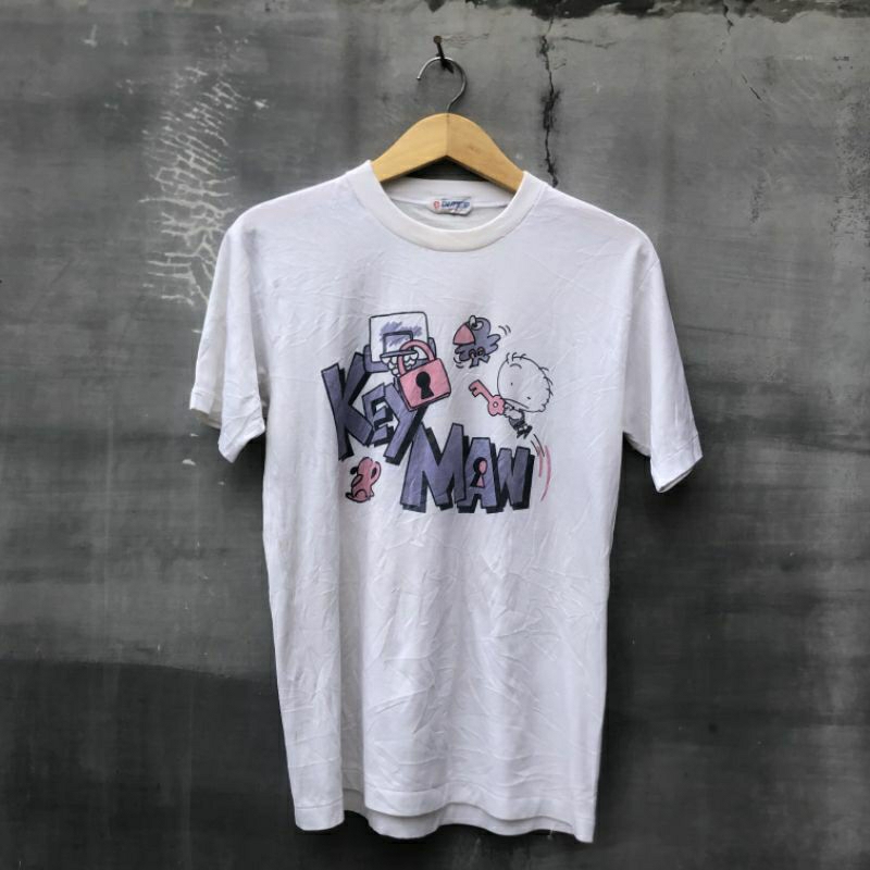 kaos vintage KEY MAN SINGLE STITCH ukuran M