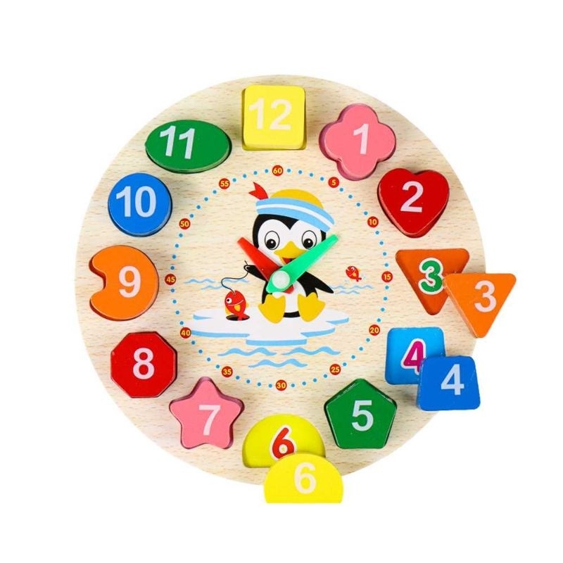 JJOVCE Board Game Mainan Edukasi Anak Geometry Number Roulette Match