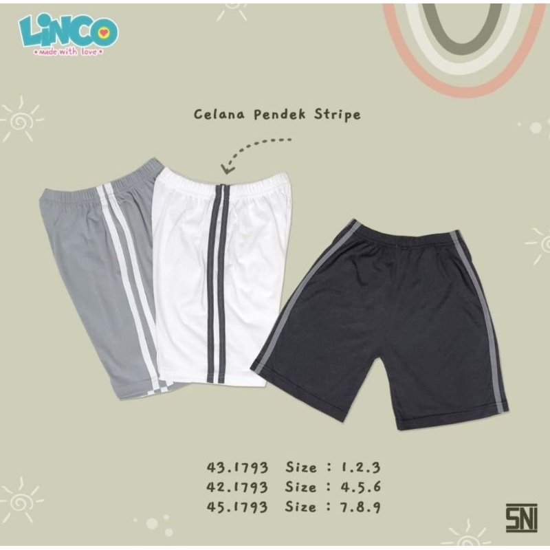 LINCO Celana Pendek Anak CO43 CO42 CO45 1793 STRIPE POLOS