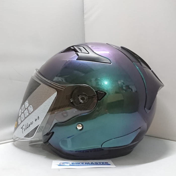 New Helm Zeus ZS-627 Chameleon Purple Half Face