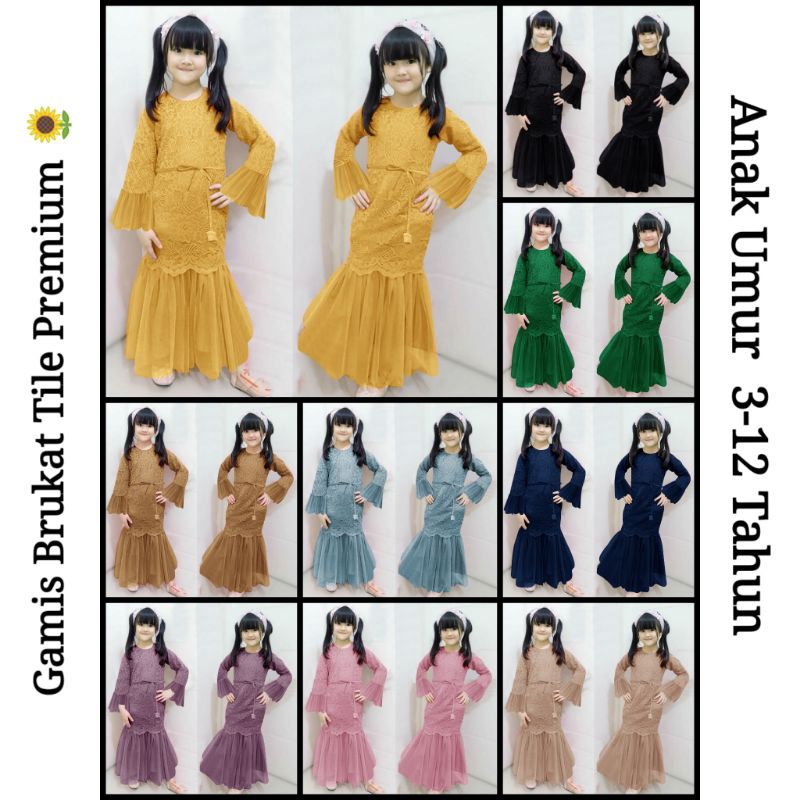 LARKI KID - GAMIS DRESS ANAK DAN IBU BRUKAT BROKAT TILE PREMIUM IMPOT 3 4 5 6 7 8 9 10 11 12 TAHUN K