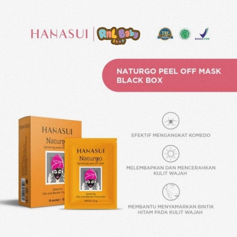 Hanasui Naturgo Peel Off Mask Black - Masker Wajah