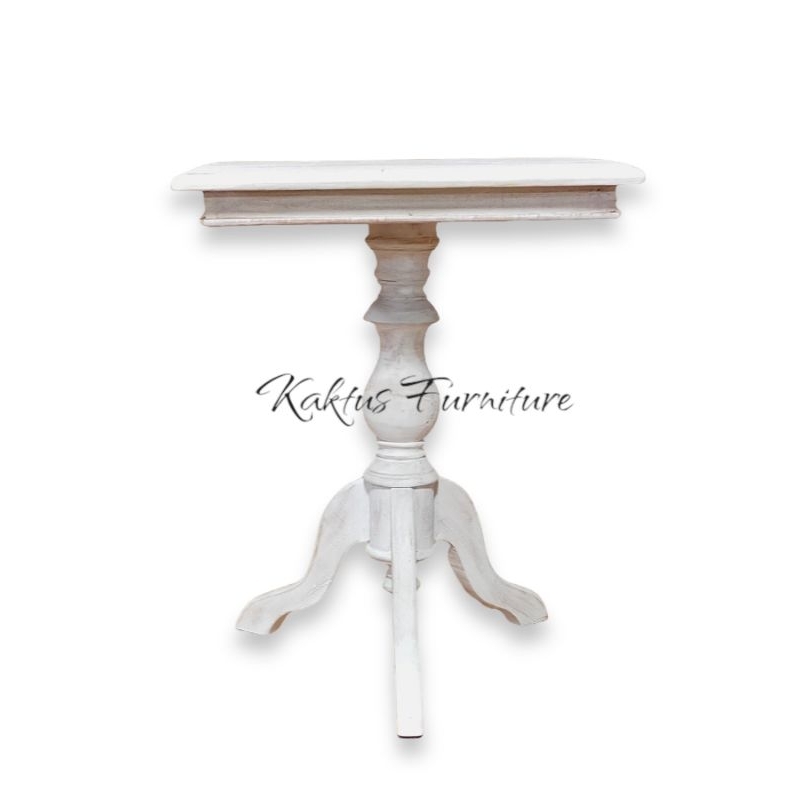 Meja Kopi/Meja Sudut/Meja Minimalis KOTAK Putih Vintage