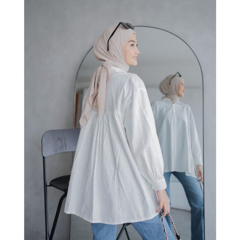 Hilya Top Linen - Kemeja Oversize Wanita - Oversized Shirt Linen