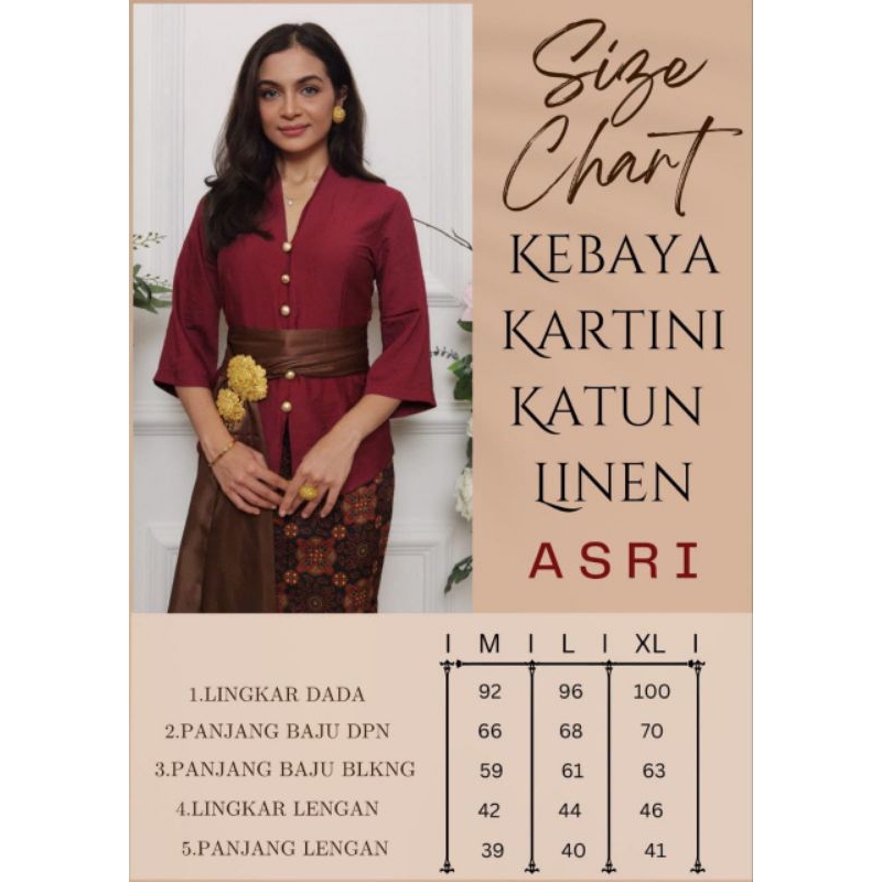 Kebaya Kartini Lonceng Katun Linen ASRI.