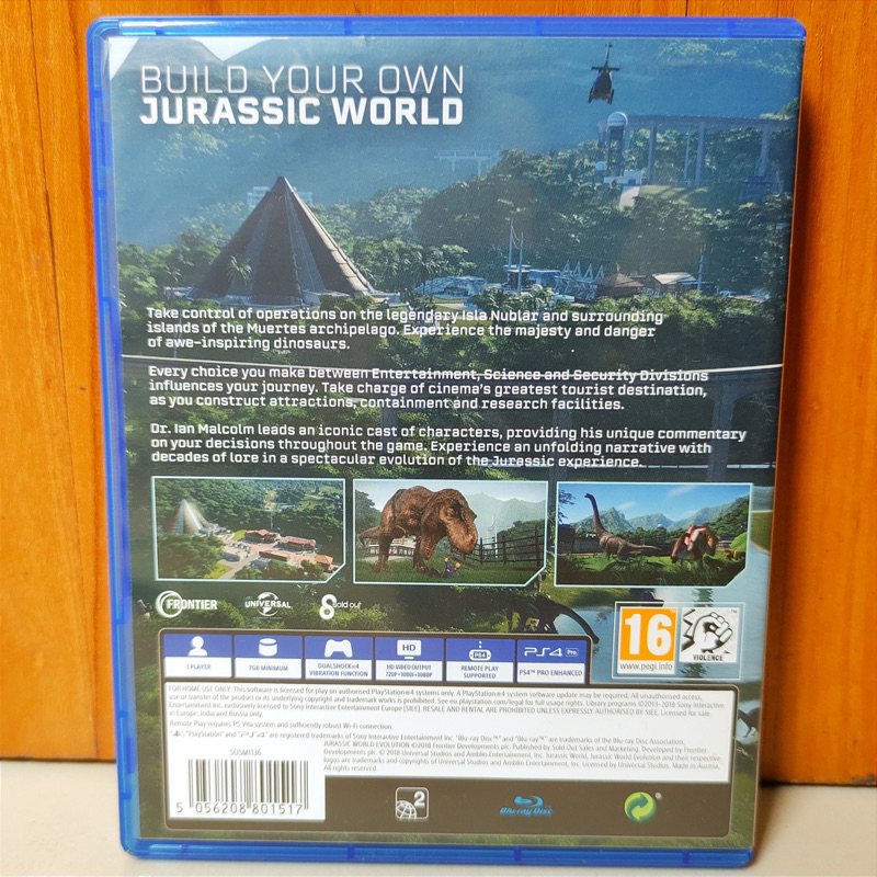 Jurassic World Evolution PS4 Kaset Jurasic World Playstation PS 4 CD BD Game Games Jurassicworld evolution ps4 ps5 jurassic 2 dinosaurus dinosaur dino museum kebun binatang mainan gim anak ori asli original zoo saurus ps 4 5 worlds jurrasic