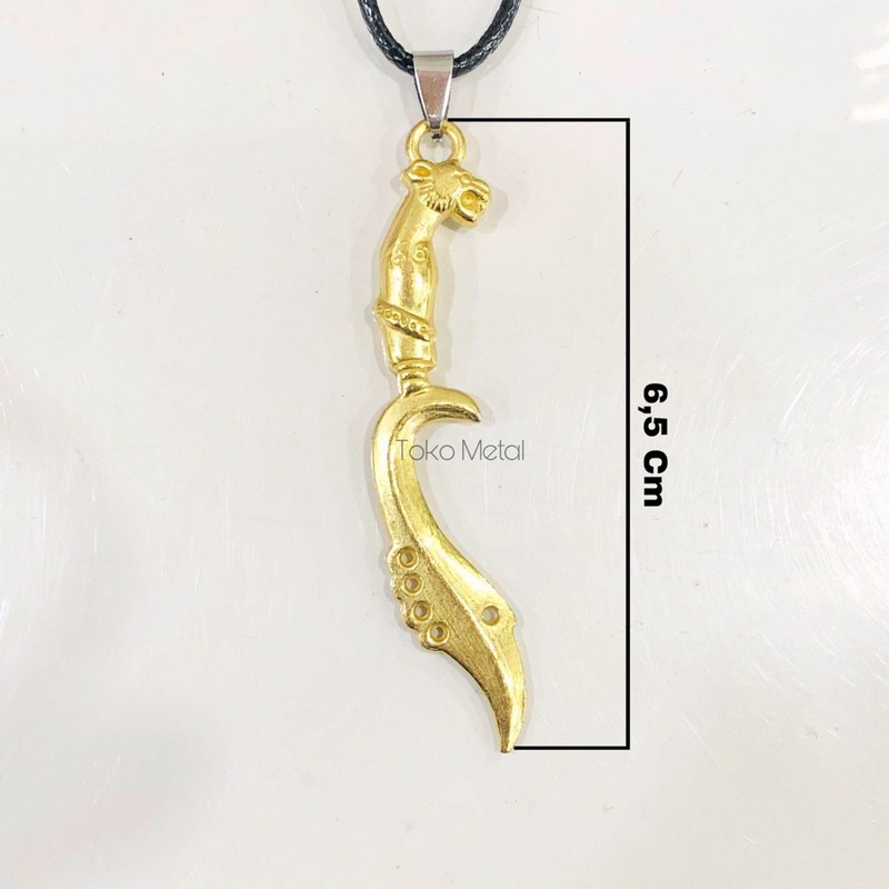 kalung tali korea liontin kujang 3D pria / Kalung impor Bisa diatur / kalung Buatan sendiri bisa atur panjangnya / kalung kujang silver/gold/hitam terlaris