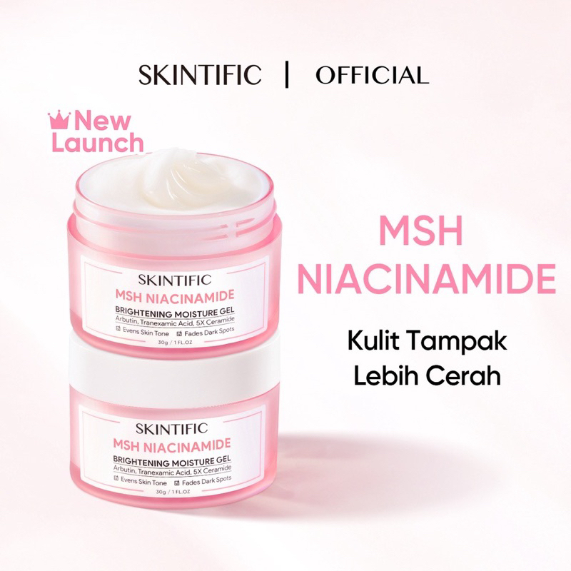 SKINTIFIC MSH Niacinamide Brightening Moisturizer Glowing Moisture Gel 30gr