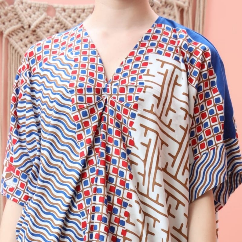 Baju tidur Kaftan wanita abstrak catur rayon jumbo wanita Kelelawar kekinian halus premium big size murah Baju daster santai tidur ibu cewek rumah harian kasual trendy keren cantik ayu kece gendut adem nyaman ibu hamil modern terbaru kekinian xxxxl js