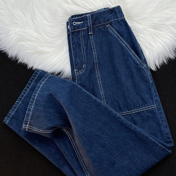 Highwaist Loose Celana Jeans Wanita Gaya Jepang