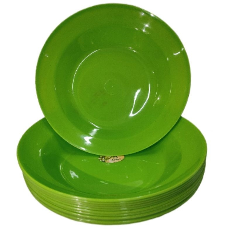 PAKET HEMAT PIRING plastik CRYSTAL MELAMIN isi 12 piring