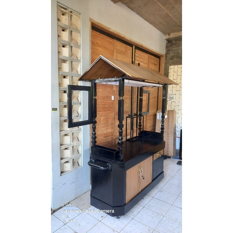 gerobak dorong jualan minuman / gerobak kayu jati jualan es coklat kopi coffee / gerobak kayu jati j