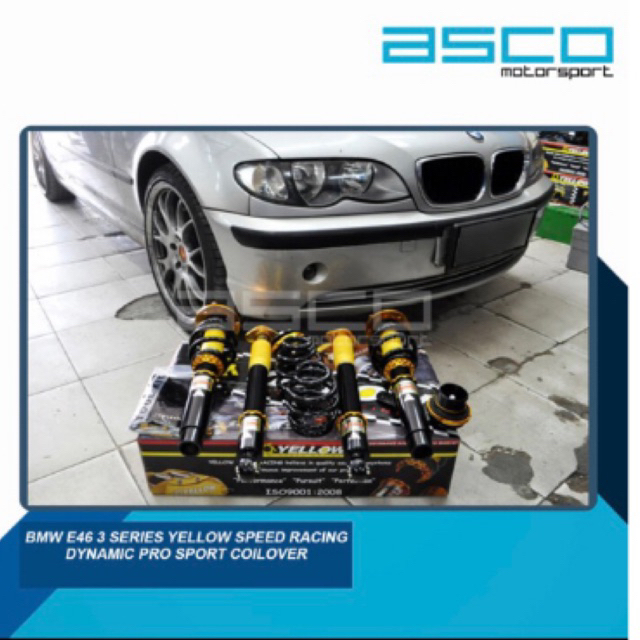 BMW E46 3 Series Yellow Speed Racing Dynamic Pro Sport Coilover