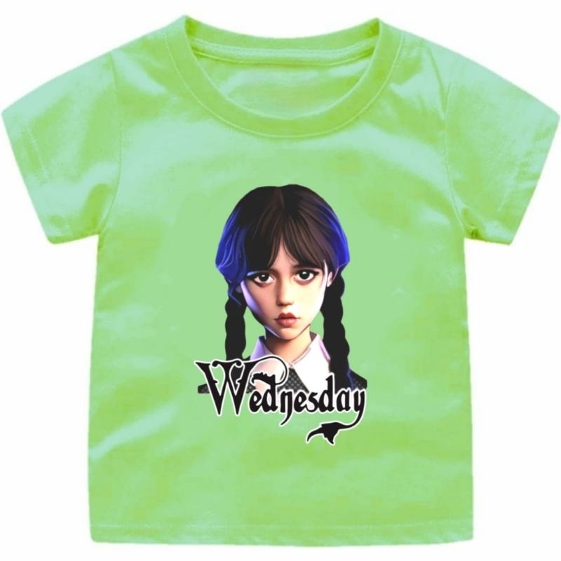 Atasan Kaos Anak WEDNESDAY(2)Cewek-Cowok 1-12Tahun//Baju anak Viral wednesday The Adam Family