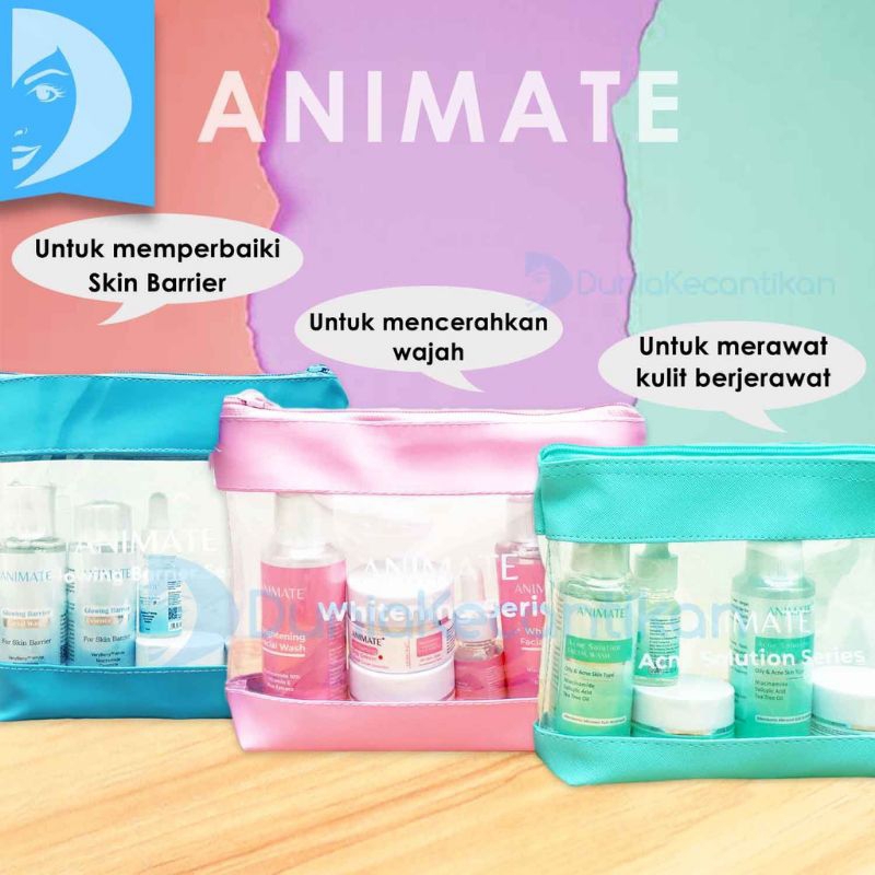 Skincare Animate Readystok pink, biru & Hijau