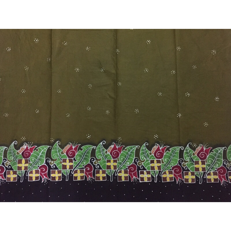 PRE ORDER Motif Godhong Jati Kain Batik Tulis Daun Jati warna olive