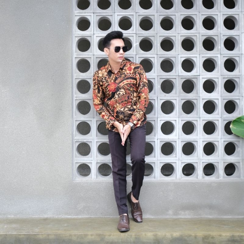 BATIK PREMIUM MODERN TERBARU KERTOJOYO LENGAN PANJANG SLIMFIT EKSKLUSIF BATIK ANAK MUDA KEREN