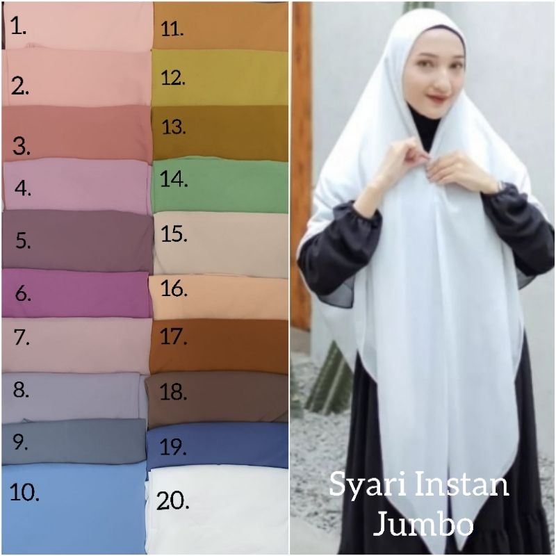 COD ❤️ KHIMAR INSTAN ❤️ JILBAB SEGI4 INSTAN JUMBO Khimar Syari Instan Ceruty