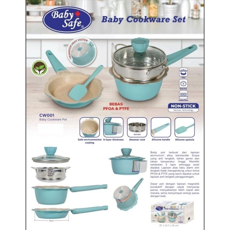 Babysafe Baby Cookware Set Panci Wajan Alat Masak Bayi
