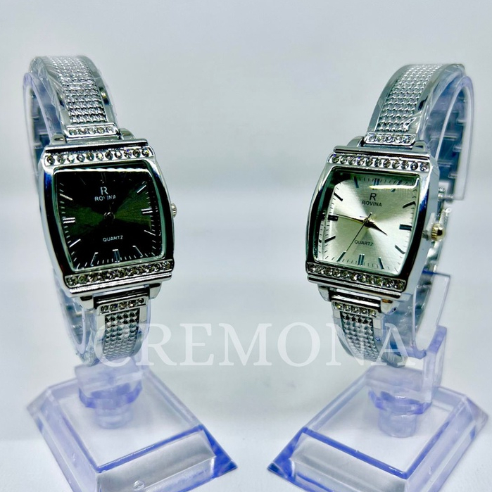 CREMONA - Jam Tangan Fashion Wanita Permata Analog Import dengan Desain Mewah dan Elegan, Perempuan Cewek Tampil Glamour