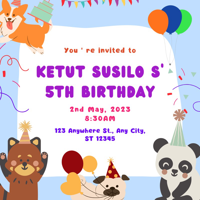 undangan ultah custom