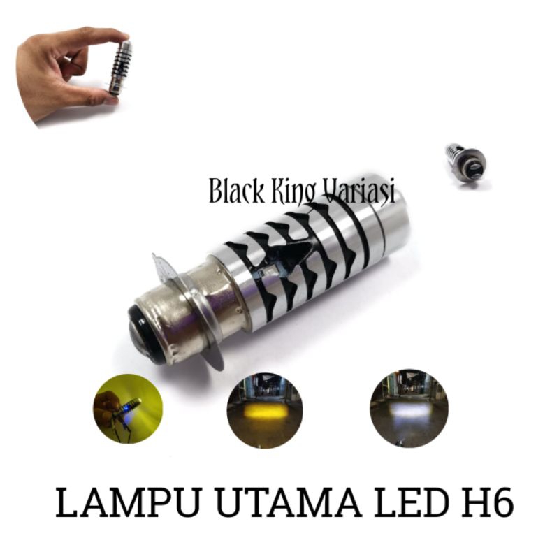 Lampu Utama H6 LED Lampu Depan H6 H4 Lampu Laser Gun Motor LED Ac Dc Lampu Utama