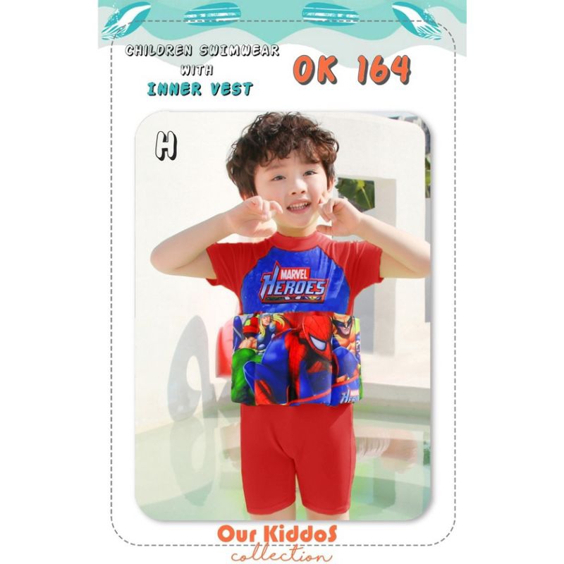 BJ363-COWOK SET BAJU RENANG PELAMPUNG ANAK BALITA COWOK SWIM SUIT