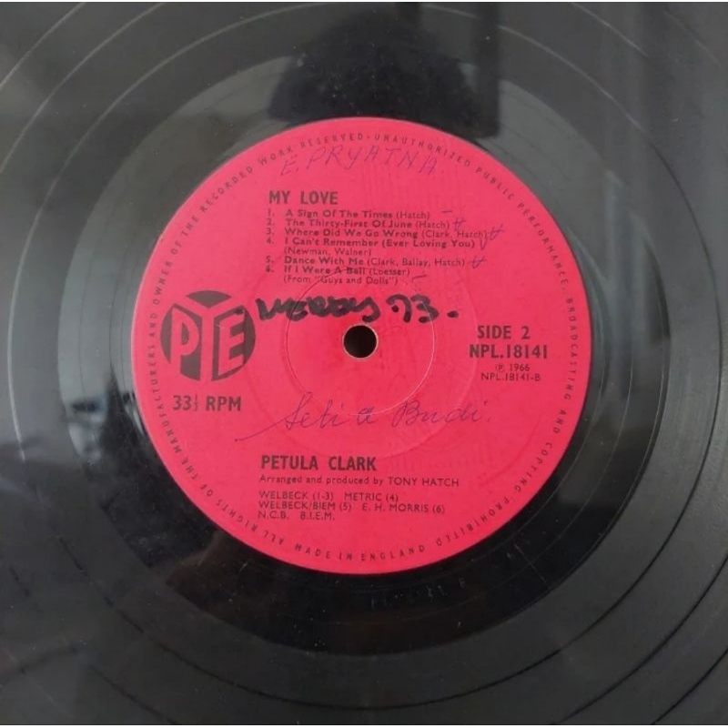 Vinyl Piringan Hitam 12 inch Petula Clark-My Love