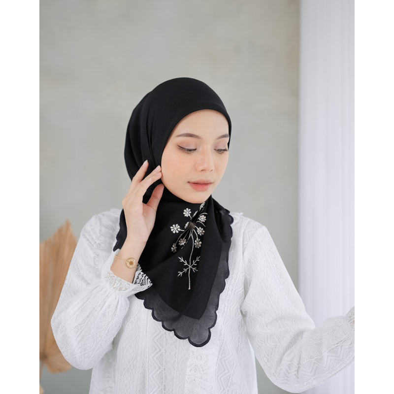 Koyu Hijab Beauty Lace Embroidery Dandelion