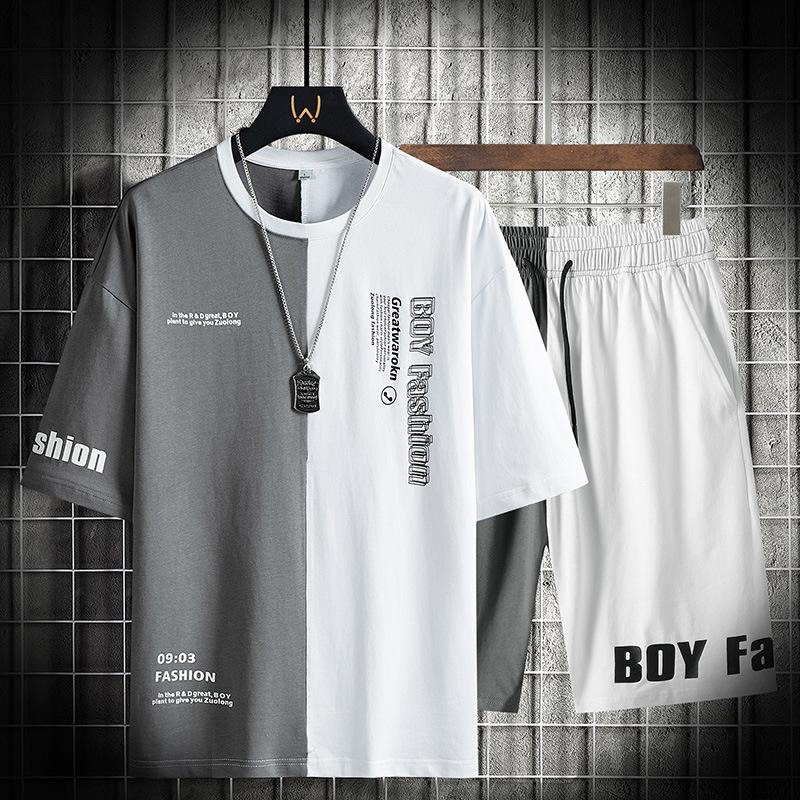 SETELAN KAOS PRIA BOY LENGAN PENDEK 1 SET COWOK DAN CELANA PENDEK SANTAI