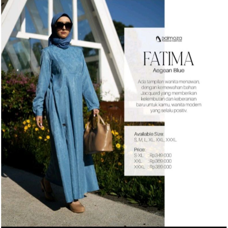 Gamis Damoza Fatima Aegean Blue, Fatima broken white