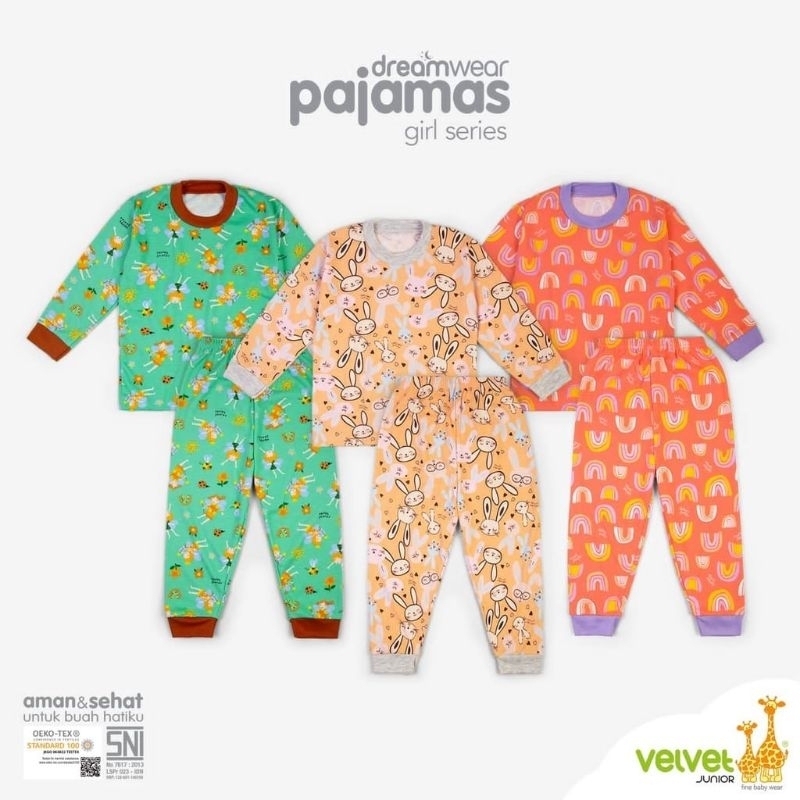 [[ 1PCS ]] Baju PIYAMA DREAMWEAR TOODLER Anak Velvet Junior  LIMITED EDITION [ BUNNY RAINBOW _PANJAN