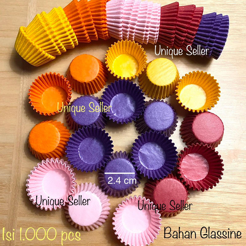 [1000 pcs] Cake Case 5.5 5,5 Glassine Hitam &amp; Warna Warni / Alas Kue Nastar Mochi Moci Mocchi Warna Warni 5,5 / Cupcake Case Glassine Hijau Hitam Biru Kuning Orange Pink Merah Muda 5.5cm / Kertas Cup Cake Glassine Warna 5.5” 5,5” 5,5 cm 5.5 5,5 cm