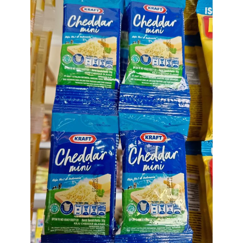 

Keju Kraft Cheddar Mini 30 Gram