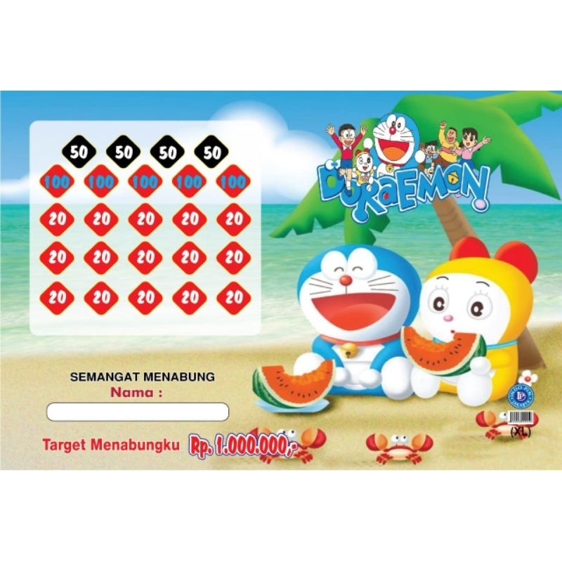 Celengan Target Angka Karakter Kartun Size L / Per Lusin