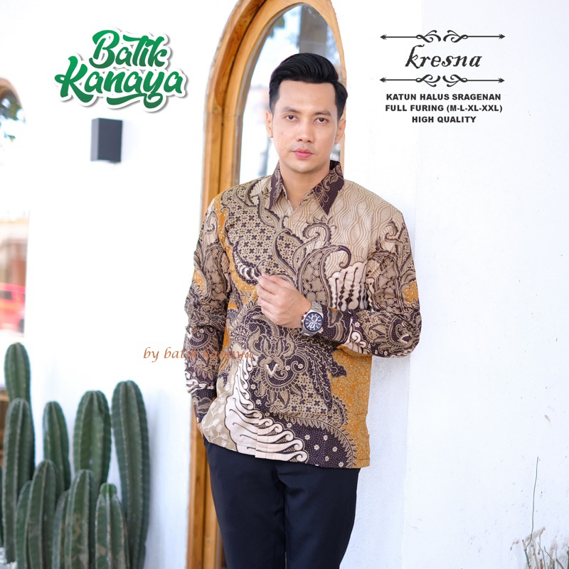 KRESNA Baju Batik Pria Full Furing Bahan Katun Primisima