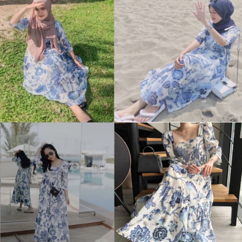 LAGOON MAXI DRESS KOREAN - DRESS WANITA KOREA