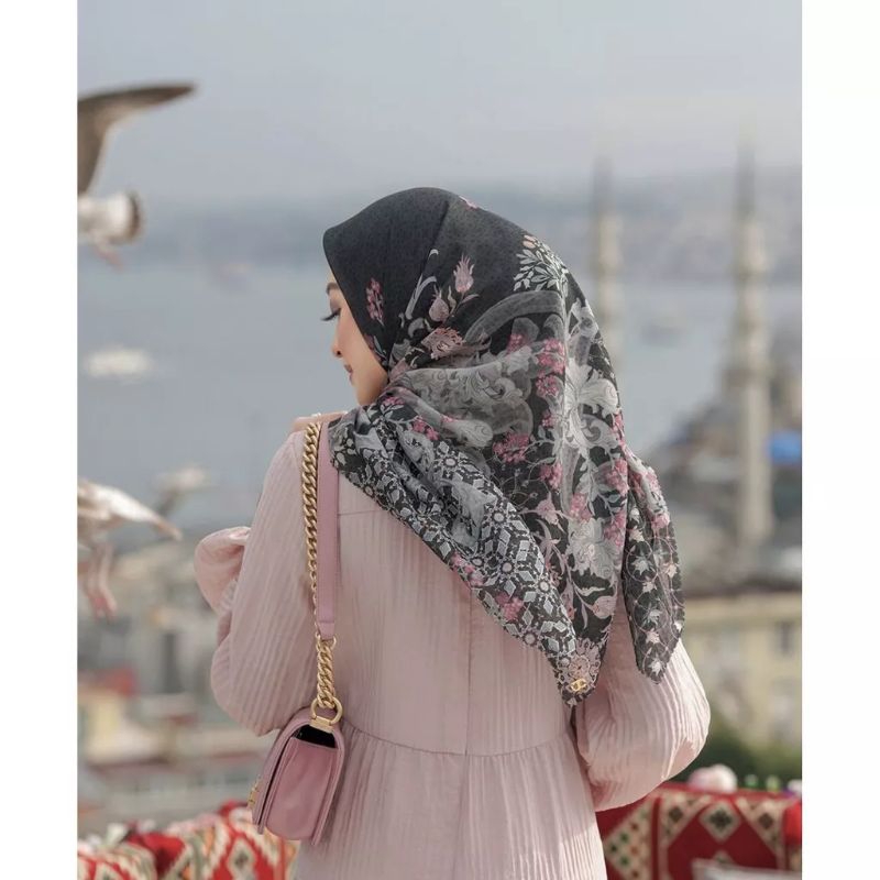 TOPKAPI BLACK ROSEWATER IVORY BUTTONSCARVES SALE NEW
