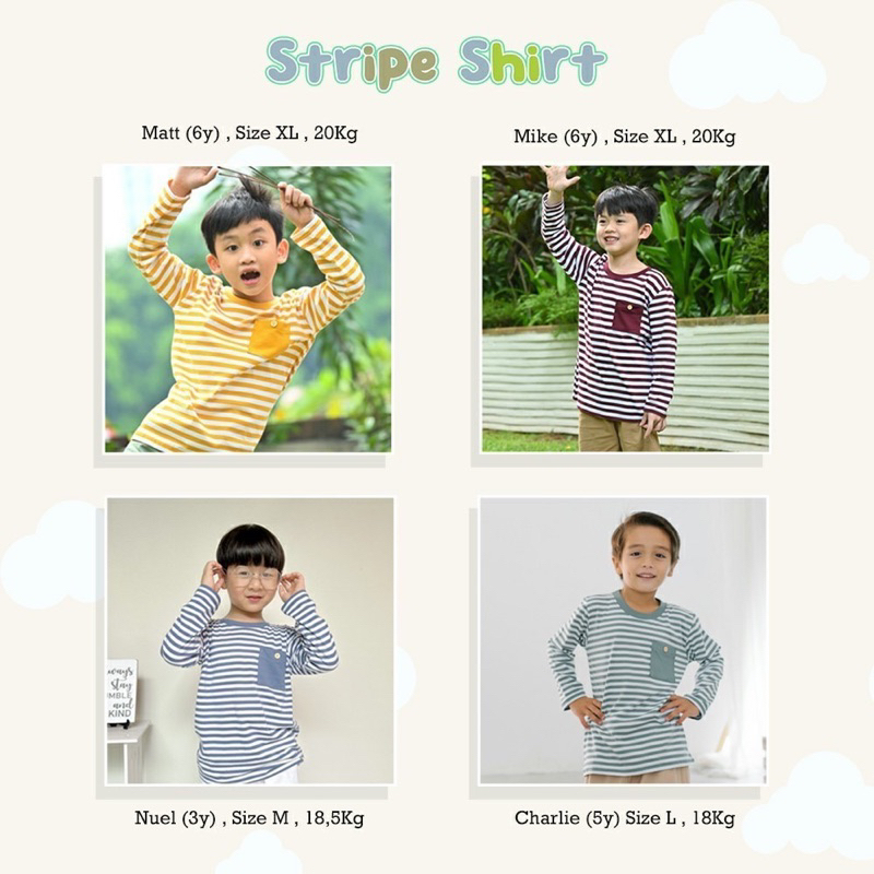 Stripes Shirt Kaos Lengan Panjang Anak