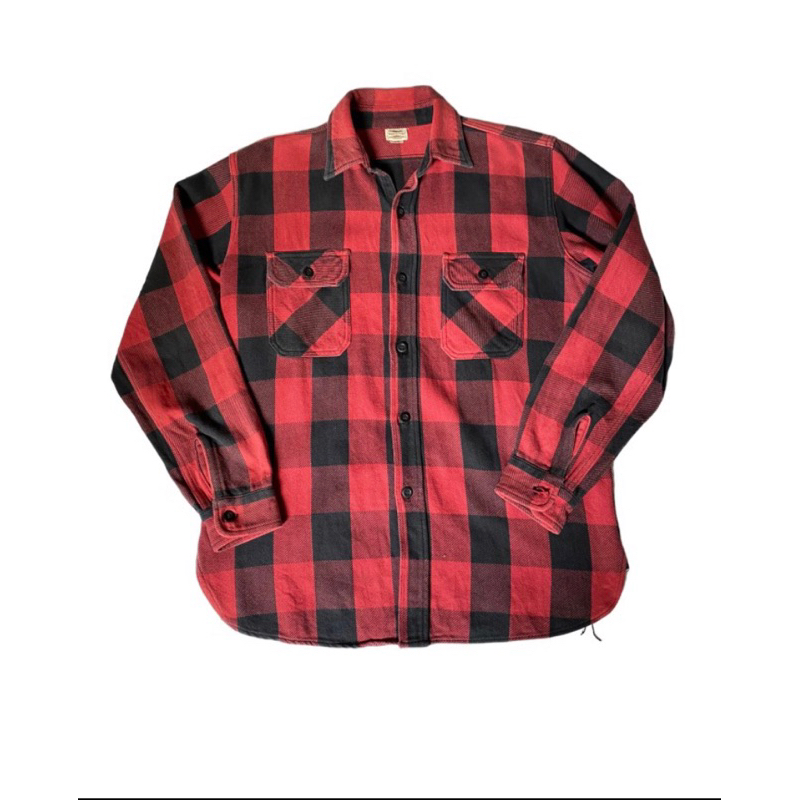 Heavy Plaid Flannel Work Shirt by Warehouse Japan Sanforized Chain Stitch .