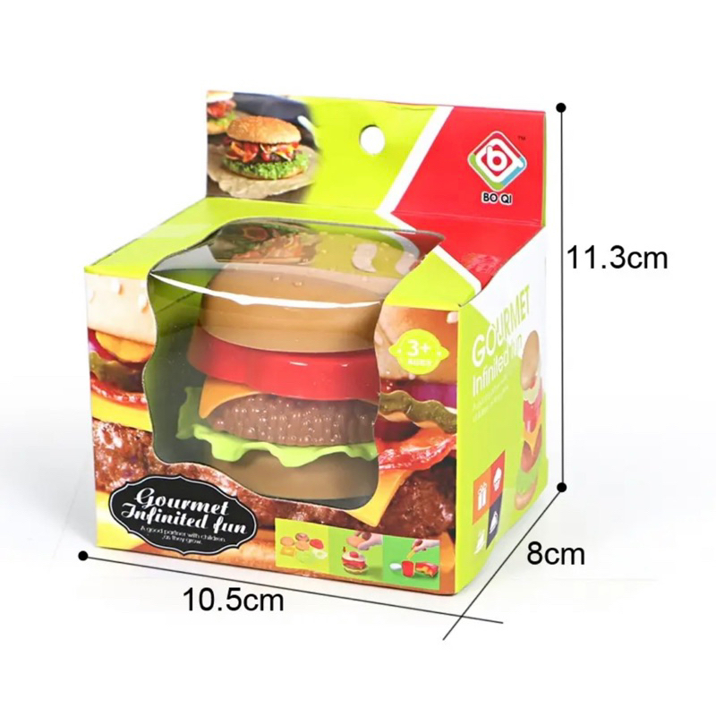 Fastfood Toys Stacking Burger Sandwich Hotdog Masak Masakan Roti Mainan Menyusun