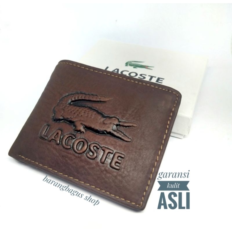 Dompet Import kulit asli pria Logo Lacoste