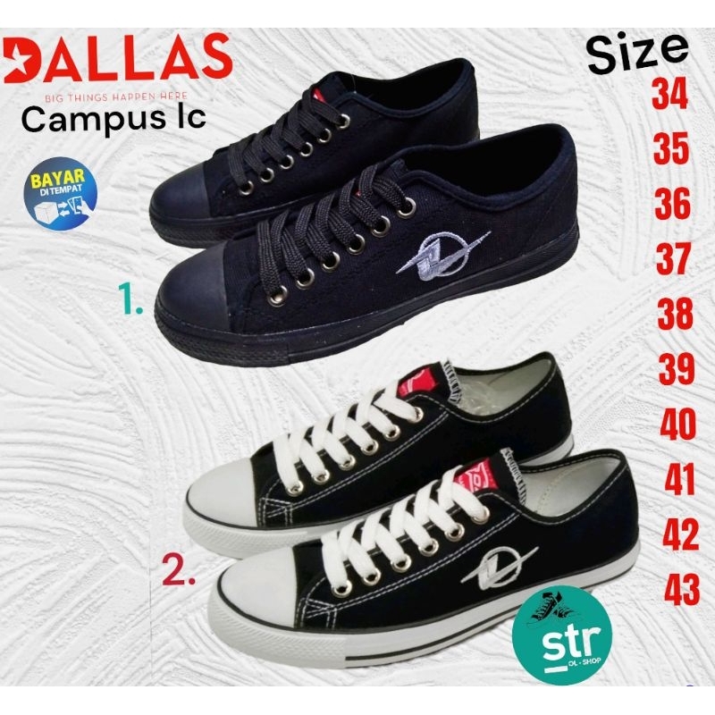 SEPATU SEKOLAH DALLAS CAMPUS LC LAKI LAKI,PEREMPUAN SD,SMP,SMA TERPERCAYA BAHAN KANVAS