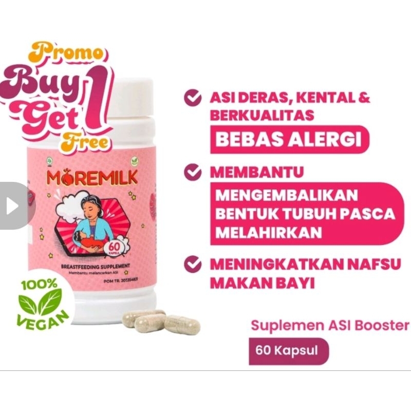 Buy 1 get 1 -Moremilk - suplemen asi booster - penambah asi by govit milkymond